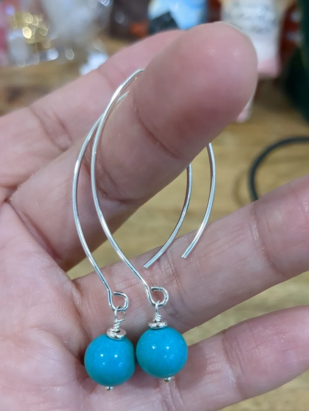 LUNA NORTE Bundle Turquoise Bead & Freshwater Pearls Dangle Earrings